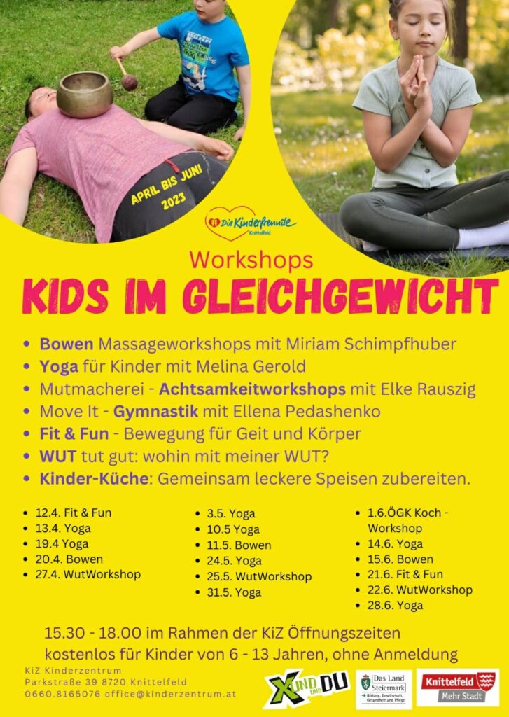 Workshop-Kids im Gleichgewicht-Kinderzentrum Knittelfeld