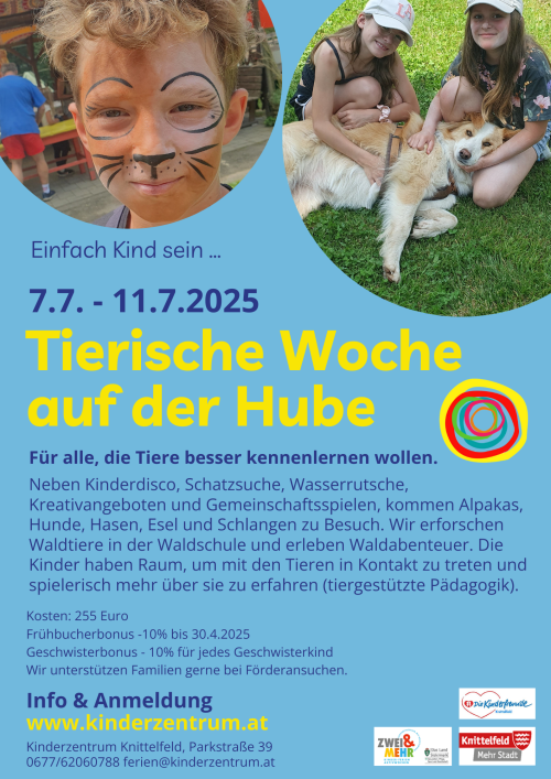 Ferienaktion Kinderzentrum Knittelfeld Tierische Woche 2025