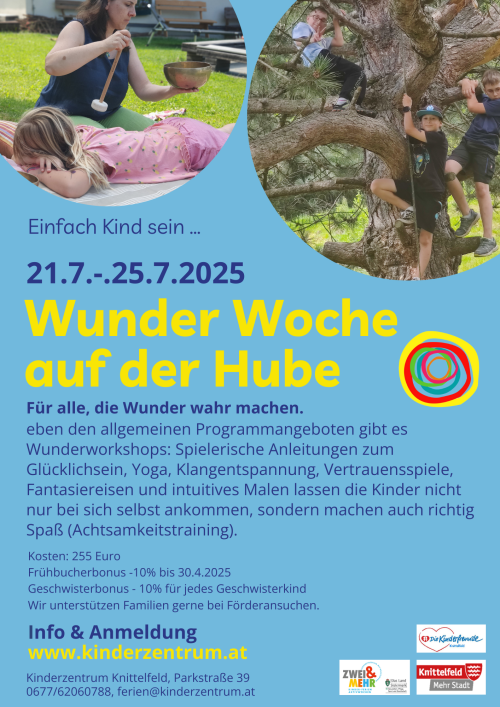 Ferienaktion Kinderzentrum Knittelfeld Wunderwoche 2025